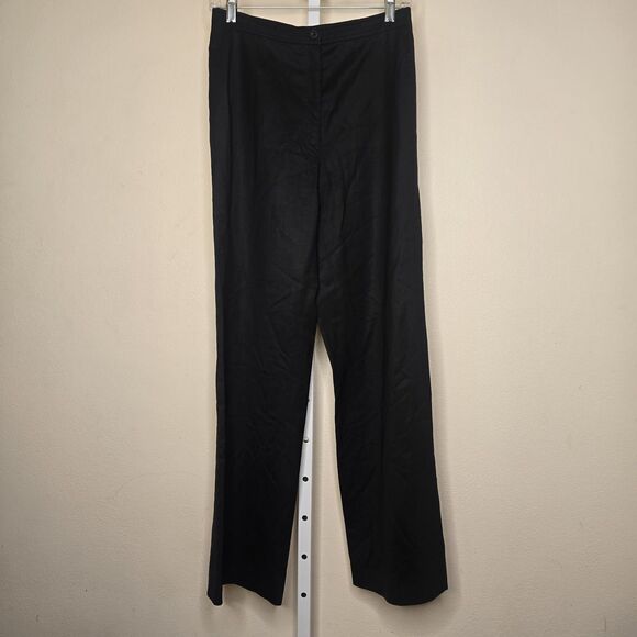 ESCADA Women's Black Wide Leg Wool High-Rise Slacks Waist 28 - Picture 1 of 9